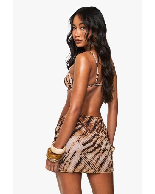 Boohoo Brown Premium Swim Tie Dye Hotfix Sarong