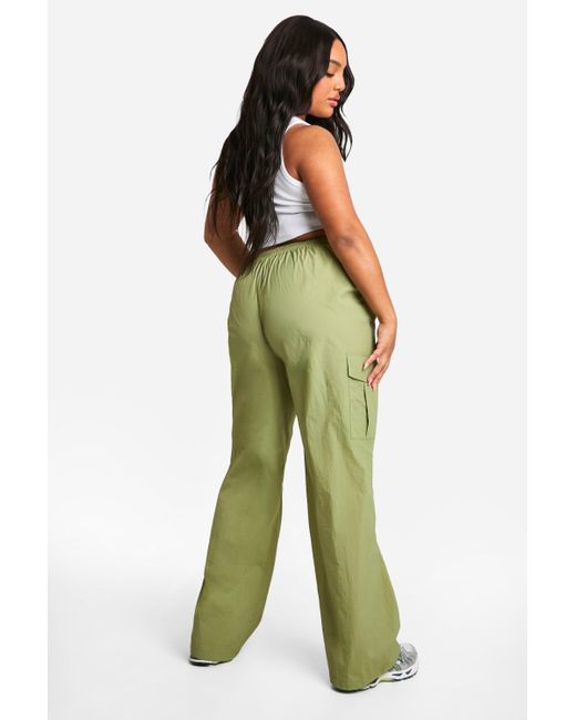 Boohoo Green Plus Woven Drawstring Waist Trouser
