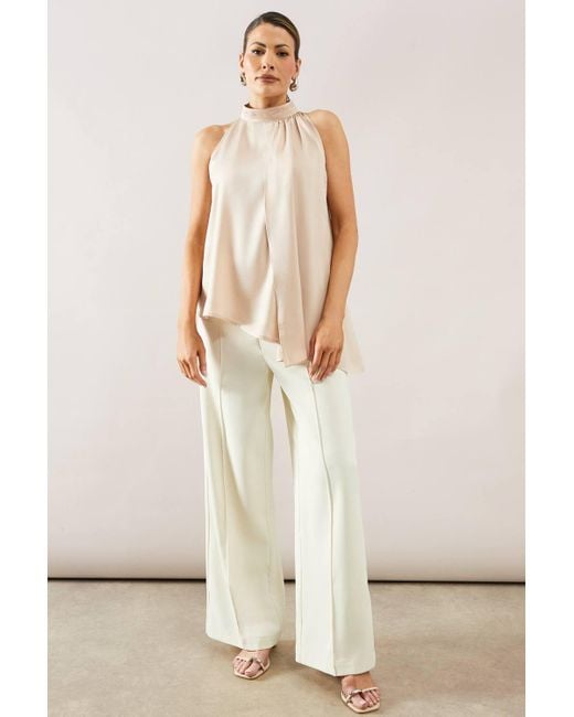 Wallis Natural Satin High Low Top