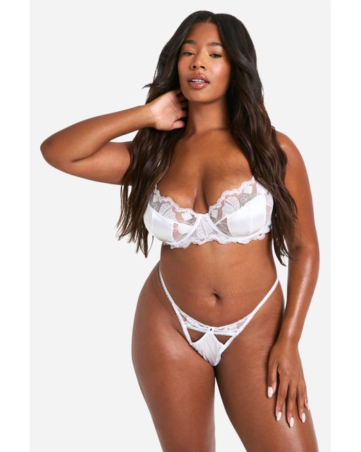 Boohoo Brown Bridal Embroidered Fuller Bust Balcony Bra