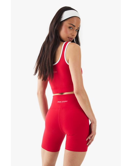 Boohoo Red Dsgn Studio Supersoft Peached Sculpt Cycling Short