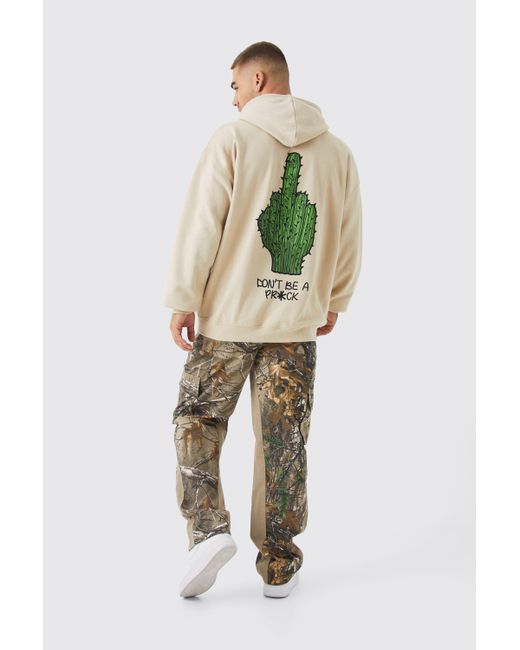 BoohooMAN Natural Oversized Don't Be A Meme Hoodie for men