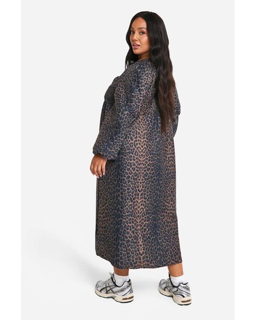 Boohoo Black Plus Woven Midi Smock Dress