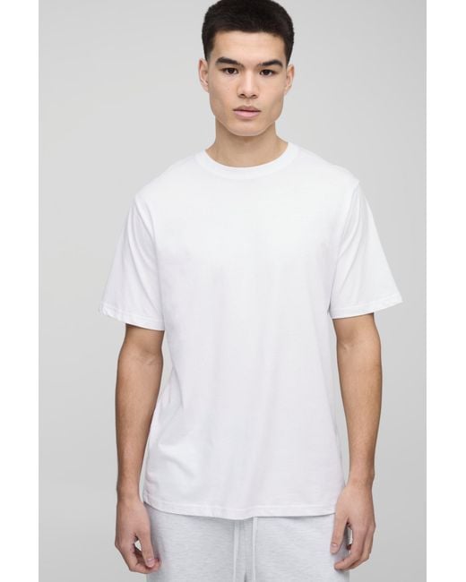 BoohooMAN White Regular Fit Basic Crew Neck T-Shirt for men
