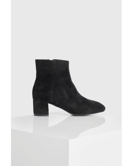 wide fit low heel boots