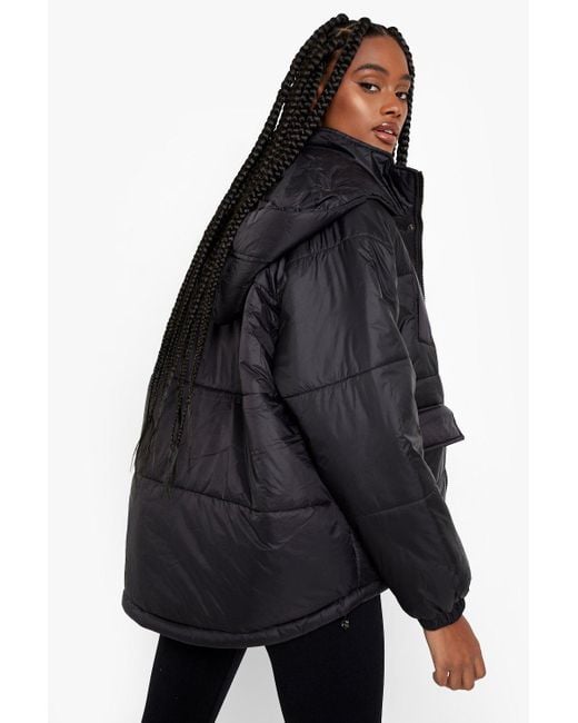 oversized hooded puffer jacket