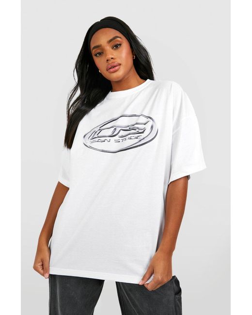 Boohoo White Dsgn Studio Slogan Printed Oversized T-shirt