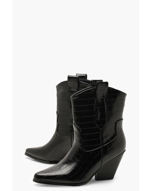 croc pointed boots