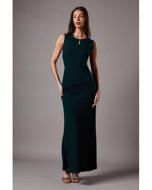 Coast Black Crepe Dress With Draped Panel Maxi Dress