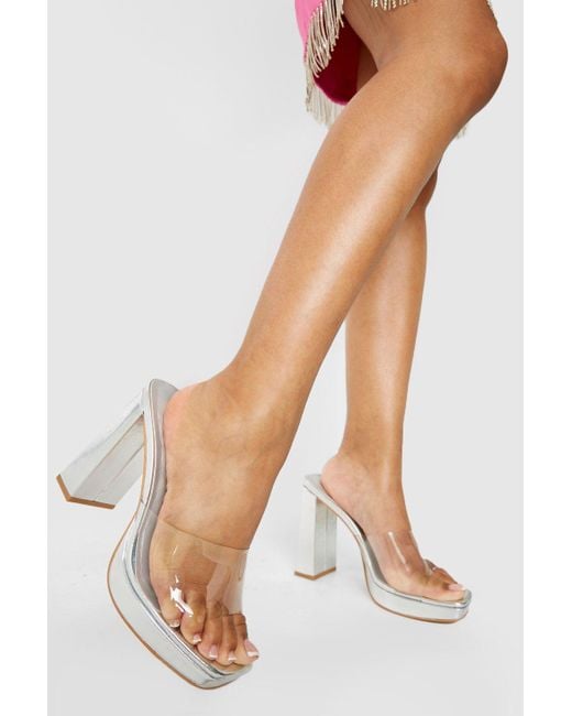 wide width clear mules