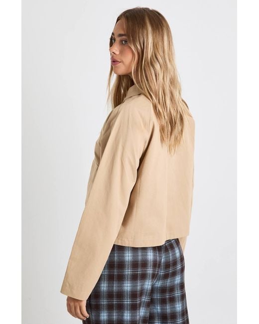 Boohoo Natural Cropped Utility Jacket