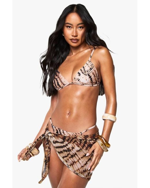Boohoo Brown Premium Swim Tie Dye Hotfix Sarong