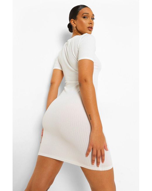Boohoo Basics Rib Short Sleeve Bodycon 