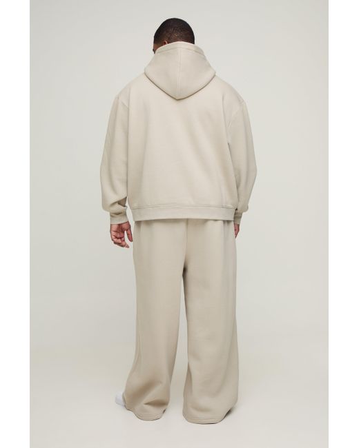 BoohooMAN Natural Plus 330gsm Oversized Boxy Basic Hoodie for men