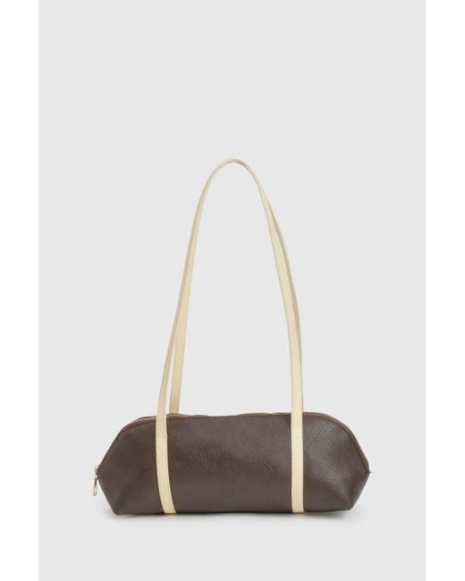 Boohoo Red Contrast Handle Bowling Bag