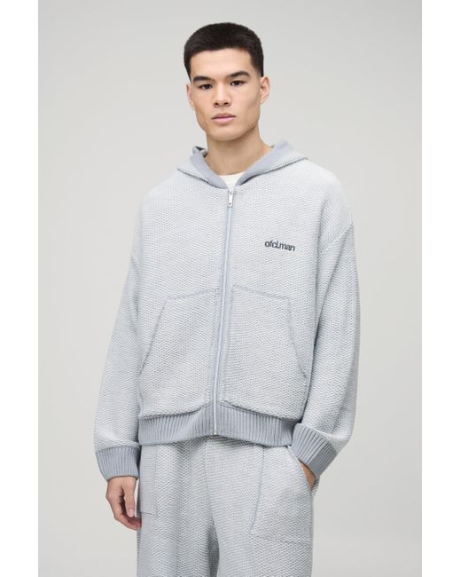 Chándal Oversize Recto De Tejido Bouclé Con Pernera Ancha Boohoo de color Gray