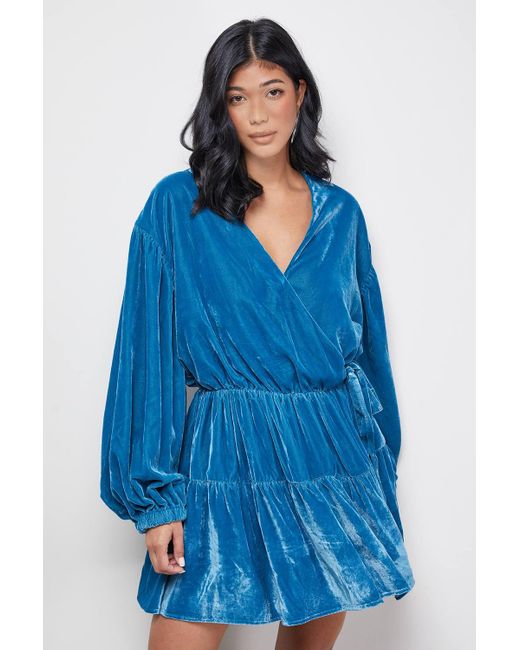 Ruffled Dress Smock Dress Blue Warehouse Velvet Wrap Mini Smock Dress In Blue Lyst Ruffled Dress Smock Dress Blue Warehouse Velvet Wrap Mini Smock Dress In Blue Lyst