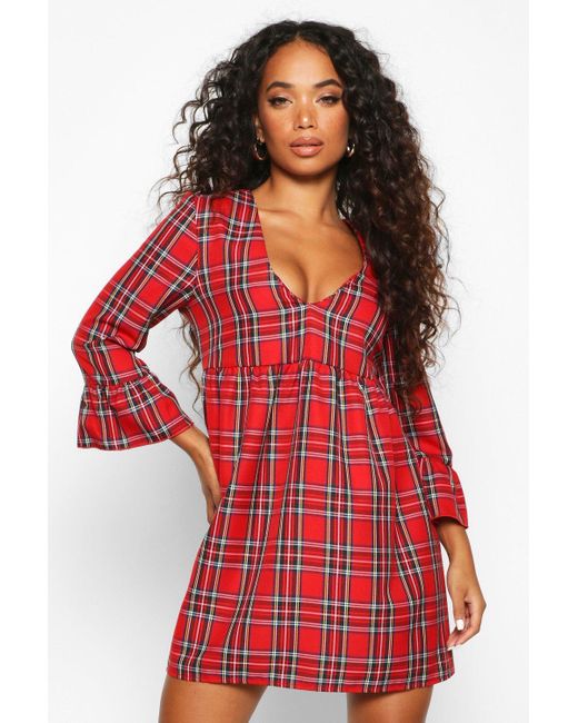 Red tartan best sale smock dress