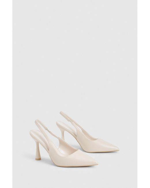 Boohoo Black Slingback Pointed Stiletto Court Heels