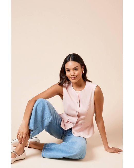 Dorothy Perkins Blue Tailored Button Up Jacket
