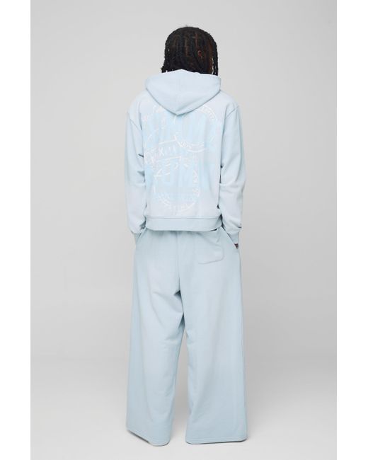 Chándal Oversize Recto Homme Con Capucha Boohoo de color Blue
