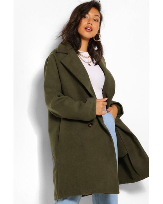 green double breasted coat women's