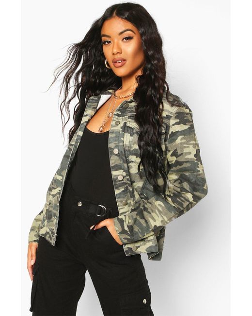 Boohoo Oversized Camo Jean Jacket in 