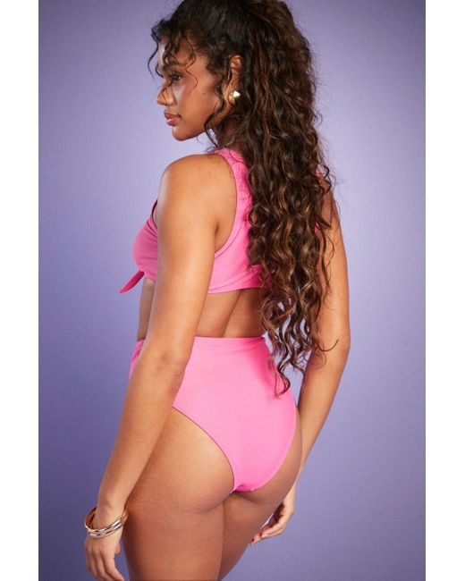 Boohoo Pink Mix & Match High Waisted Bikini Brief
