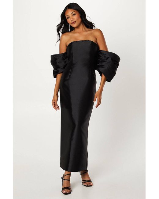 Coast Detachable Shrug Multiway Twill Maxi Dress in Black | Lyst