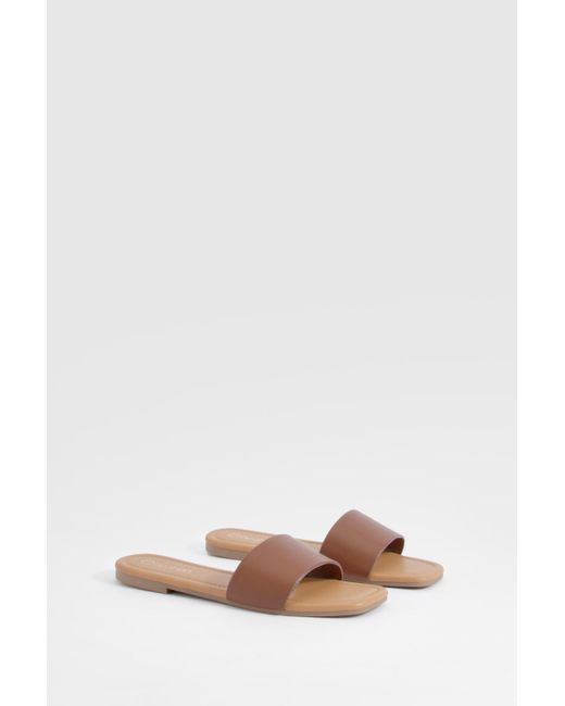 Minimal Mule Sandals Boohoo de color Brown