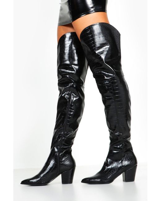 boohoo thigh high boots