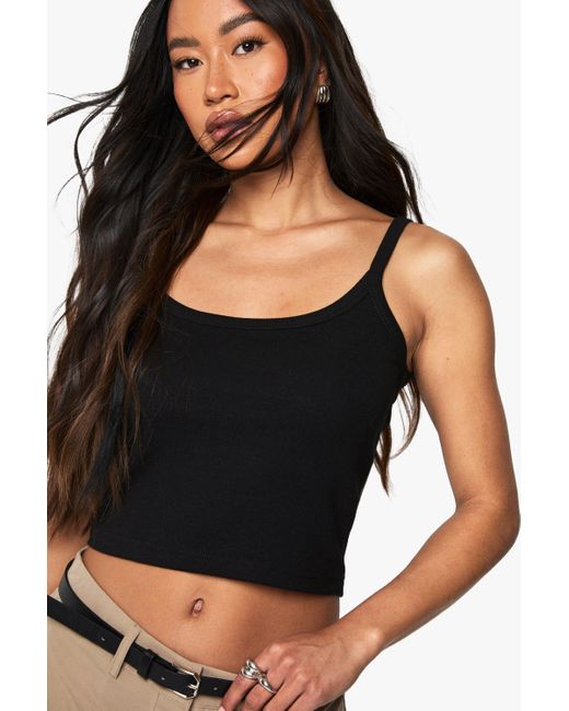 Boohoo Black Basics Thick Binding Tank Top