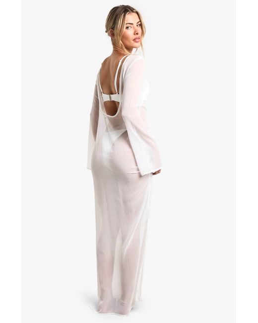 Boohoo White Beachwear Essentials Maxi Dress