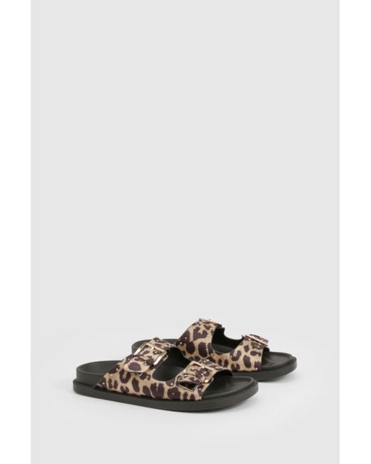 Boohoo Black Studded Buckle Sandals