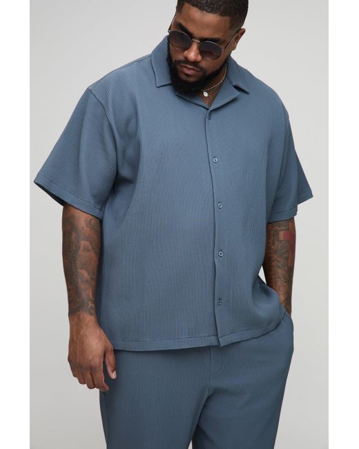 BoohooMAN Plus Hemd & Hose in Blue für Herren