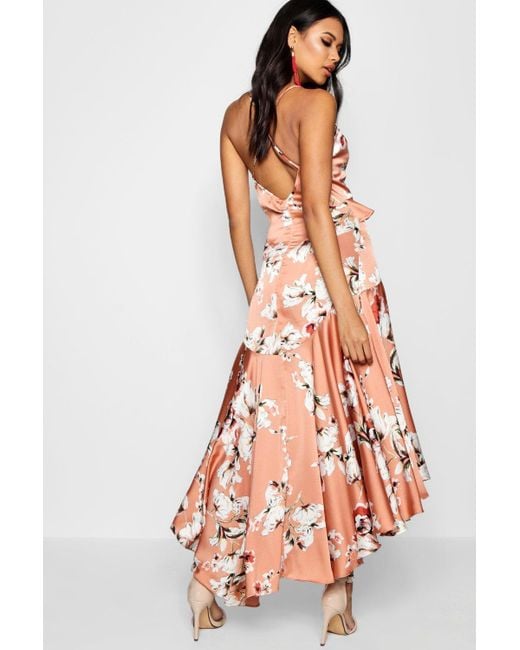 boohoo peach dress