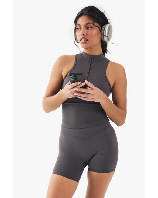 Boohoo Gray Dsgn Studio Super Soft Peached Sculpt Wrap Waist Cycling Short