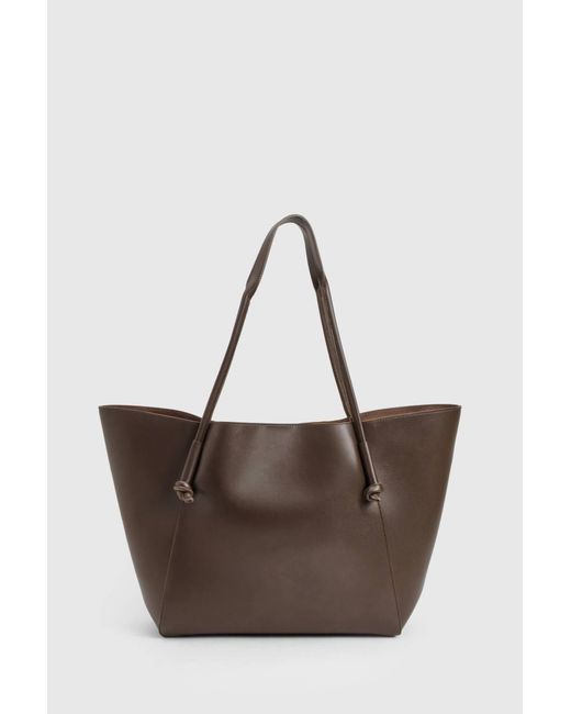 Boohoo Natural Large Structured Tote Bag