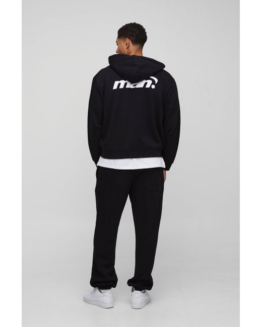 Boohoo Blue Oversized Boxy Drop Crotch Zip Through Tracksuit