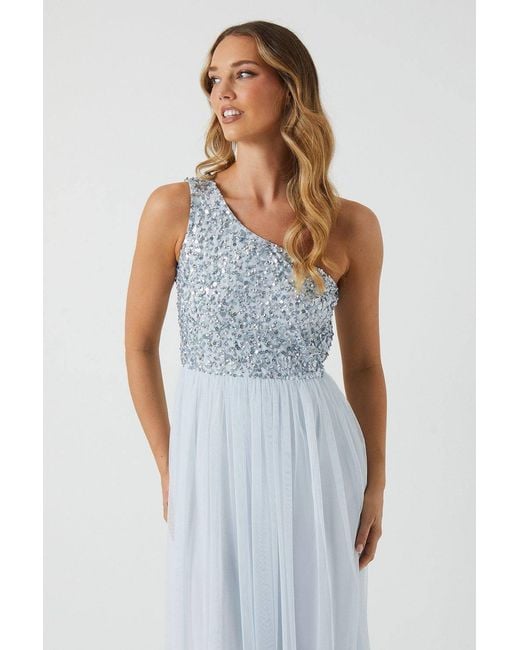 Coast Blue Sequin Mesh Top Two