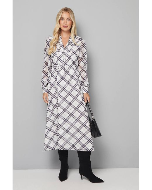 Wallis Gray Petite Flannel Burn Out Tie Front Midi Dress