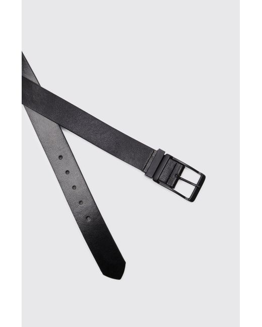 BoohooMAN Black Tonal Faux Leather Belt for men