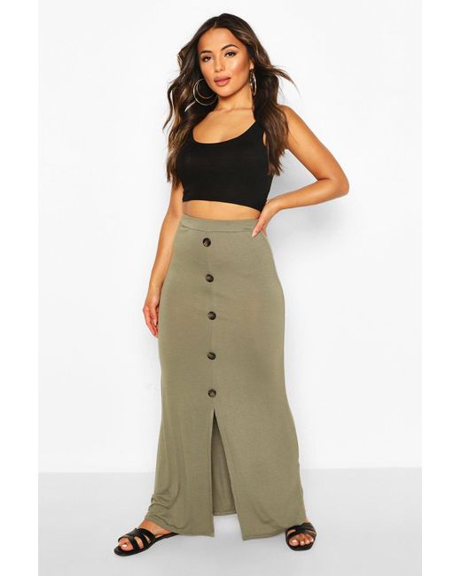 Boohoo Petite Button Through Maxi Skirt 