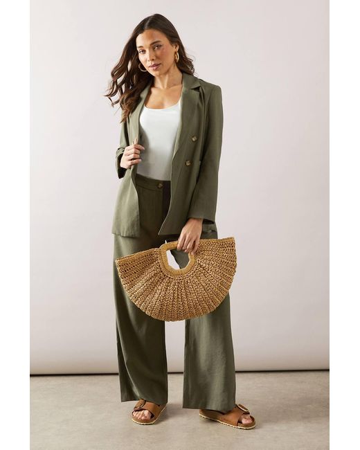 Wallis Green Petite Double Breasted Blazer
