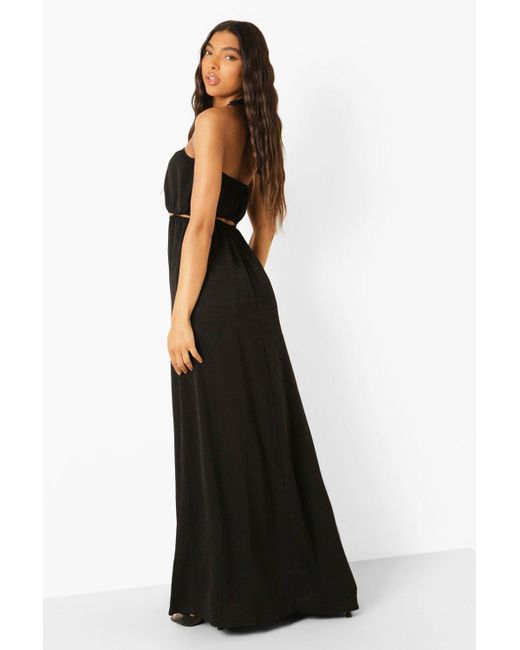 Boohoo Tall Cut Out O Ring Halter Neck Maxi Dress In Black Lyst Boohoo Tall Cut Out O Ring Halter Neck Maxi Dress In Black Lyst
