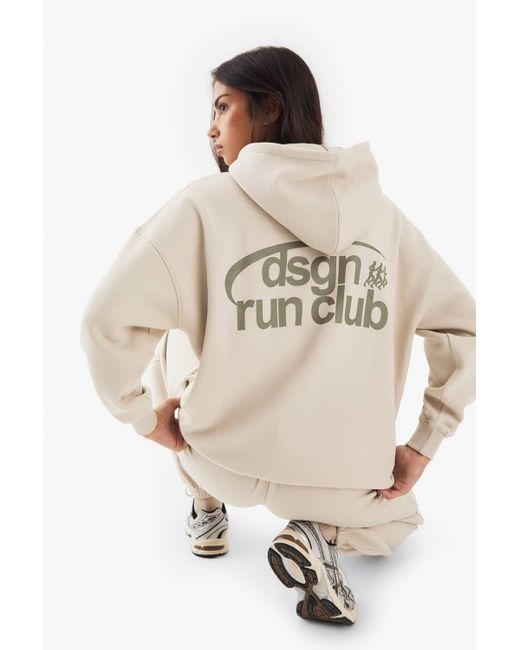 DSGN Studio Natural Run Club Oversized Printed Hoodie