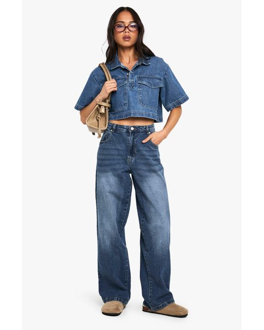 Boohoo Blue Basic Boyfriend Jean