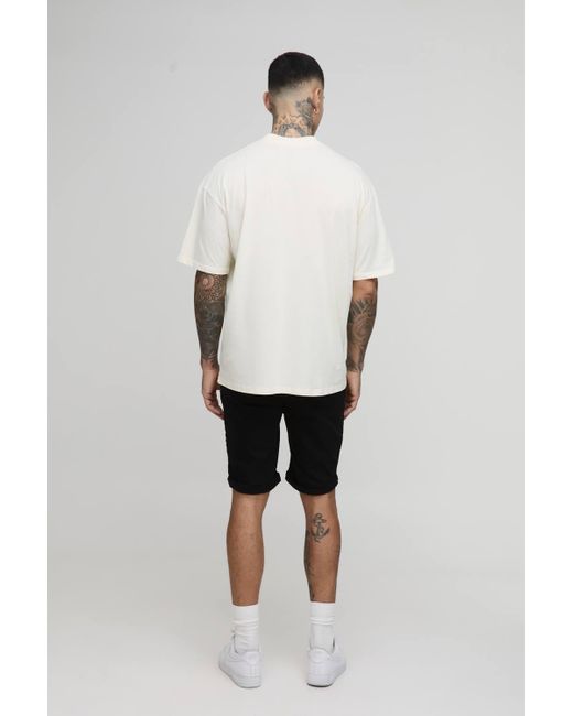 Boohoo White Tall Oversized Extended Neck Mountain Shadow Print T-Shirt