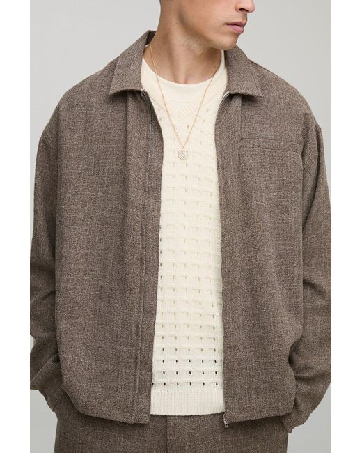 Boohoo Brown Oversized Welt Pocket Overshirt