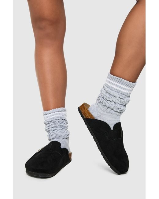 Boohoo White Stripe Detail Slouchy Socks
